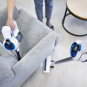 Niceboy ION Hurricane H5- Aspirapolvere a batteria 2in1 150W/2200 mAh bianco/blu