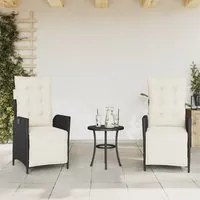 Sedie da Giardino Reclinabili 2 pz con Poggiapiedi Polyrattan 365288