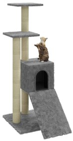 Albero per gatti con tiragraffi in sisal grigio chiaro 92 cm