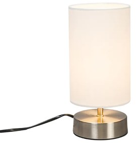 Lampada da tavolo moderna bianca rotonda 12 cm dimm - MILO 2