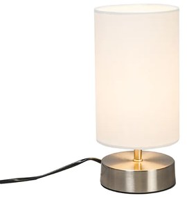 Lampada da tavolo moderna bianca rotonda 12 cm dimmerabile - Milo 2