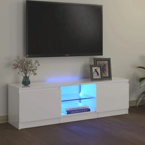 Mobile Porta Tv Con Luci Led Bianco Lucido 120x30x35,5 Cm /