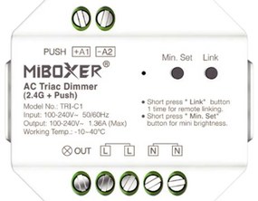 Dimmer da Pulsante Push e Telecomando TRIAC 230Vac 300W RF