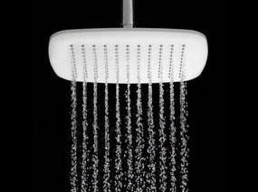 Soffione Doccia 25x25 Quadro slim anticalcare effetto cascata e pioggia cromato bianco Pearl B3950N Nikles