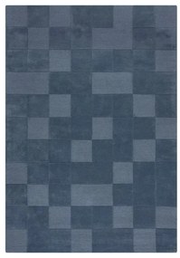 Tappeto in lana blu scuro tessuto a mano 200x290 cm Checkerboard - Flair Rugs