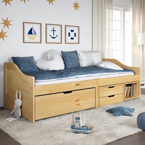Dormeuse 3 Cassetti 90x200 Cm Legno Massello Pino Irun /