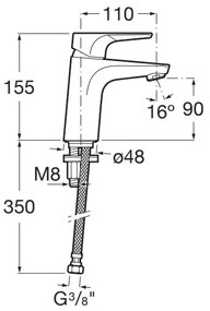 Roca A5A3290C00 - Rubinetto lavabo ATLAS 15,5 cm cromo lucido