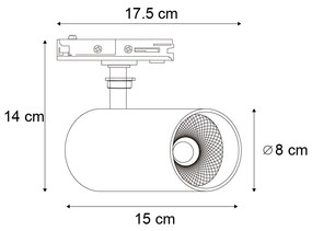Faretto moderno bianco per sistema di illuminazione a binario monofase con LED incluso - Iconic Mark