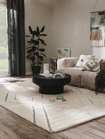 benuta Nest Tappeto a pelo lungo Aimee Crema/Antracite 160x230 cm - Tappeto design moderno soggiorno