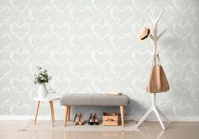 Carta da parati – Cuore popolare in versione grigia