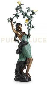 Bronze statua in bronzo completa di 3 paralumi tiffany attacco g9