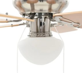 Ventilatore da Soffitto Decorato con Luce 82 cm Marrone Chiaro