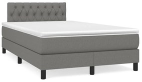 Letto A Molle Materasso E Led Grigio Scuro 120x190cm İn Tessuto /