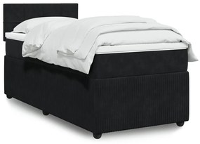 Giroletto A Molle Con Materasso Nero 90x190 Cm İn Velluto /