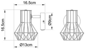 Globo 54017-1 - Luce Spot da parete PRISKA 1xE27/40W/230V