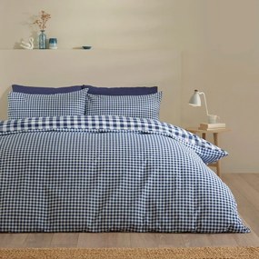 Set copripiumino e federa blu scuro per letto singolo 135x200 cm Bamford Gingham Check – Catherine Lansfield