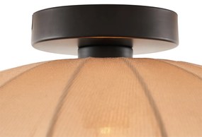 Lampada da soffitto Japandi marrone con paralume in tessuto - Bida