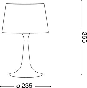 Ideal Lux - Lampada da tavolo LONDON 1xE27/60W/230V bianca