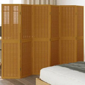 Divisorio Ambienti 6 Pannelli Marrone Legno Massello Paulownia /