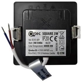 Lampada LED da incasso SQUARE LED/3W/230V 4000K 9x9 cm nero