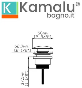 Kamalu - piletta lavabo click clack universale finitura satinata | kam-g900s