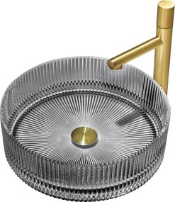 Mexen Eiva lavabo in vetro da appoggio 39 x 39 cm, nero - 24163970