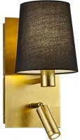 Applique Faretto Led e Lampada Doppia Emissione Nero Oro Marriot GD Trio