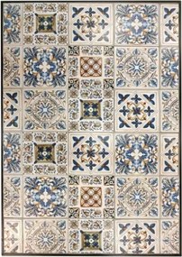 Set Da Pranzo Tavolo Maioliche Rettangolare 120x80 Con 4 Sedie Pieghevoli Cipro