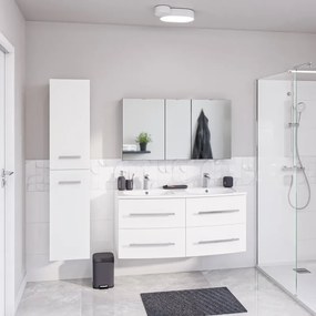 Mobile da bagno sospeso sotto lavabo L 121 x H 53.7 x P 47 cm bianco laccato opaco, 4 cassetti SENSEA Perla