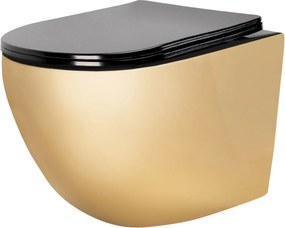 Vaso WC sospeso Rea Carlo Mini Flat Gold/Black