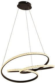 Lampadario LED neoclassico Lind nero Ø60cm, luce naturale 6100 lumen