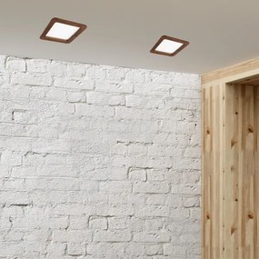 Lampada LED da incasso WOODY SPOT 17W 230V 3000K ciliegio 18,5x18,5 cm