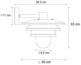 Lampada da parete da esterno di design nera IP44 - Morty
