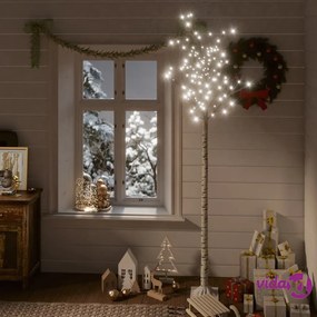 vidaXL Albero Natale 200 LED 2,2m Salice Bianco Freddo Interno Esterno
