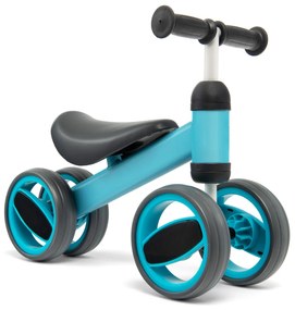 Costway Bicicletta per bambini di 1-2 anni con 4 ruote sterzo limitato, Bicicletta per bambini senza pedali Blu