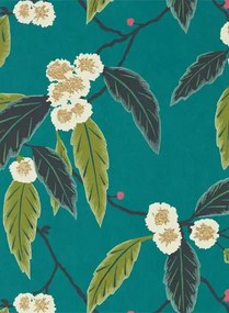 Harlequin Carta da parati Coppice - Peacock/ Azalea/ Midnight