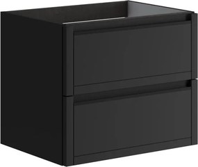 Mobile da bagno sospeso sotto lavabo L 59.5 x H 50 x P 45.5 cm antracite opaco, 2 cassetti TRATTO