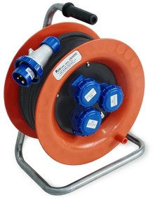 Avvolgicavo 30m cavo H07RN-F 3G2.5 mm² 3 prese, presa CEE 3P+T, spina CEE 2P+T per il cantiere