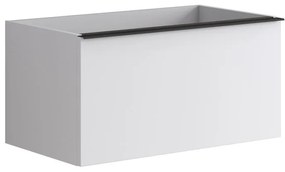 Mobile da bagno sotto lavabo Pixel plain bianco laccato opaco L 80 x H 40 x P 45.5 cm 1 cassetto, lavabo non incluso