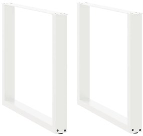 Gambe Tavolo Pranzo A U 2 Pz Bianco 80x(72-73) Cm Acciaio /