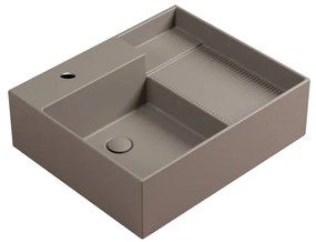 Lavabo da appoggio Nobu COLAVENE con foro rettangolare in ceramica L 60 x H 21 x P 50 cm marrone opaco piletta non inclusa