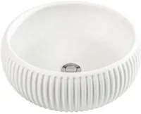 Lavandino da appoggio 'PlissRound Basin' in cemento e resine 37x15h cm by Cipi - Bianco