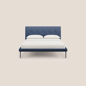 Midori letto imbottito trapuntato in ecopelle con piedini alti T04