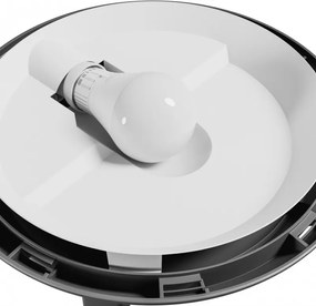 Plafoniera rotonda per esterni E27 IP65 Ø30 cm - Nera