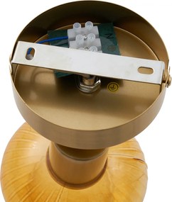 Faretto da soffitto moderno oro con vetro ambra rotondo - Teddy