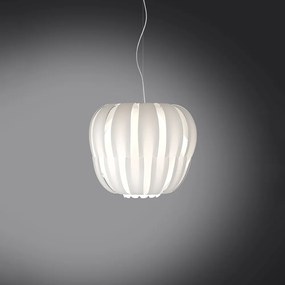 Sospensione Moderna 1 Luce Queen In Polilux Bianco D42 Made In Italy