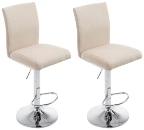 Set Di 2 Barhocker Köln İn Stoff: Design Contemporaneo E Comfort Senza Tempo / Creme