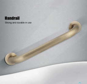 Supporto da bagno a parete EYN DB1008 da 35 cm con finitura ottone anticato