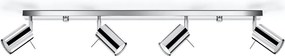 Lampada da Soffitto 4xGU10 RING 4L Orientabile in Acciaio
