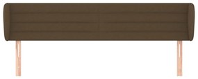 Testiera ad orecchio marrone scuro 203x23x78/88 cm in tessuto